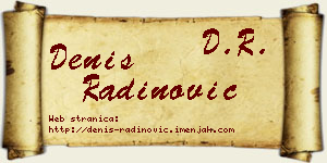 Denis Radinović vizit kartica